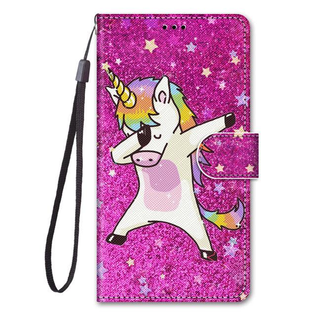 Luxury Leather Flip Wallet Case For Samsung Galaxy J2 Pro J3 J5 J7 2016 2017 EU J4 J6 Plus J8 2018 3D Cartoon Stand Phone Cover